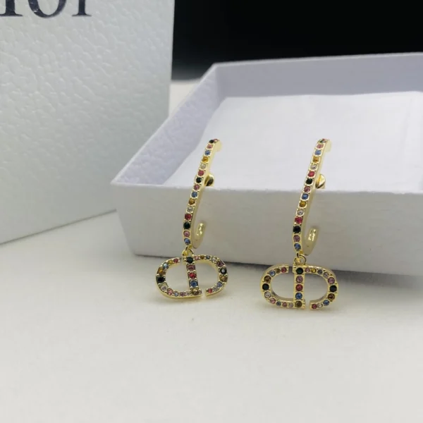 Dior 30 Montaigne Earrings - Multicolor Crystals | GodJewel