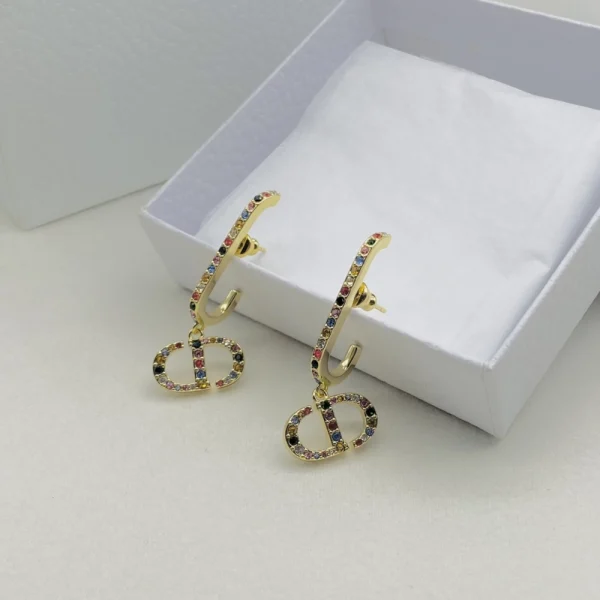 Dior 30 Montaigne Earrings Multicolor Crystals - Replica Jewelry