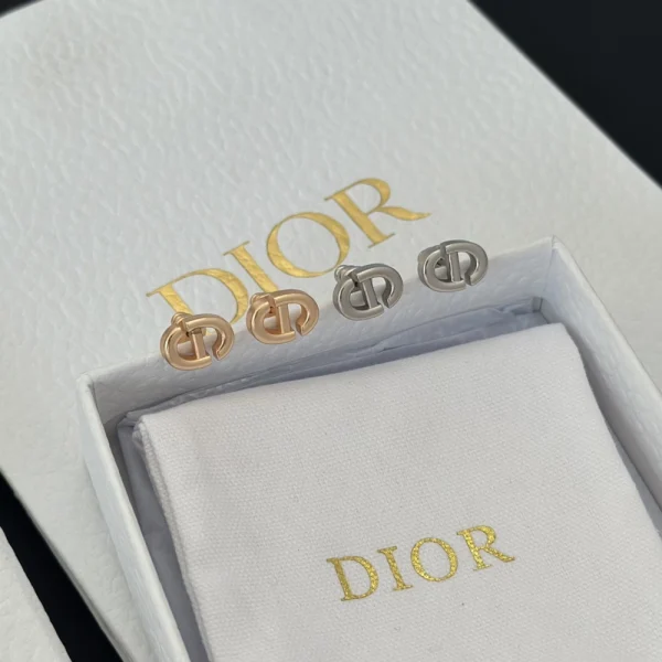 Dior CD Navy Stud Earrings - Delivered in a luxury-style gift box