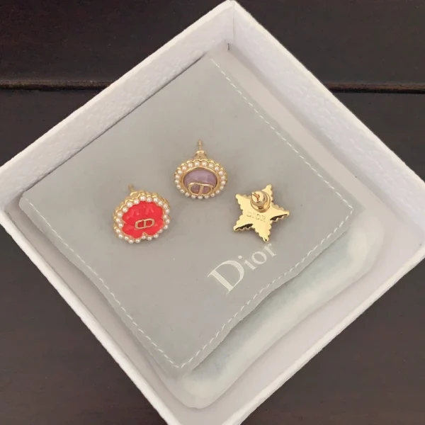 Dior Set of Petit CD Lucky Baroque Stud Earrings - Luxury Jewelry at GodJewel