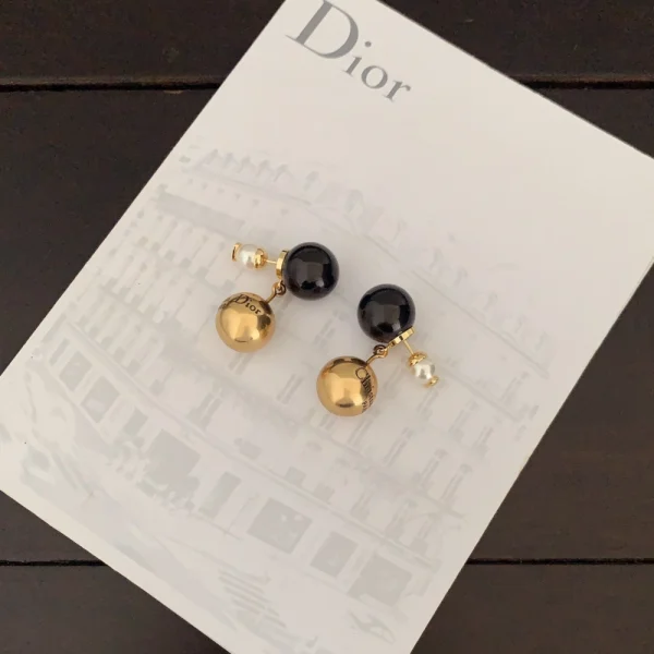 Dior Tribales Earrings Black White Pearl & Gold-Finish Metal