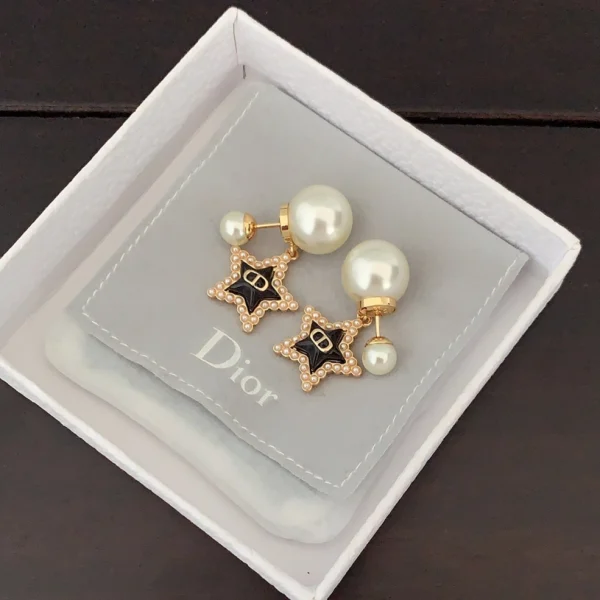 Dior Tribales Earrings White Resin Pearls and Deep Ocean Blue Glass – Shop at GodJewel
