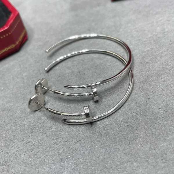 Cartier Juste un Clou large hoop earrings white gold – Sleek and modern luxury earrings by GodJewel