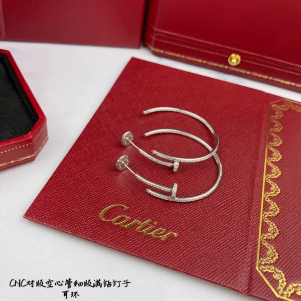 Cartier Juste un Clou large hoop earrings white gold – Sleek and modern luxury jewelry by GodJewel