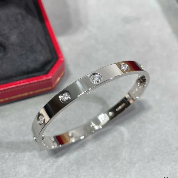 Cartier LOVE bracelet with 10 diamonds – White gold luxury designer jewelry by GodJewel