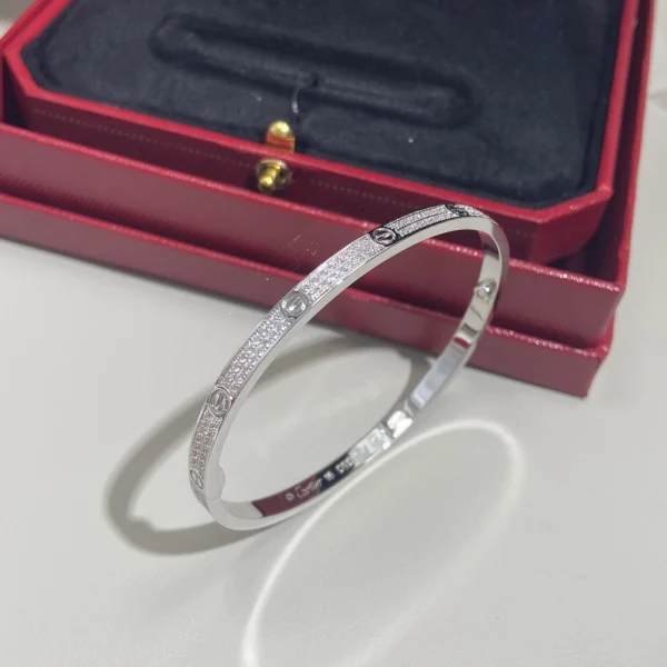 Cartier LOVE bracelet small model paved diamonds – White gold luxury jewelry by GodJewel