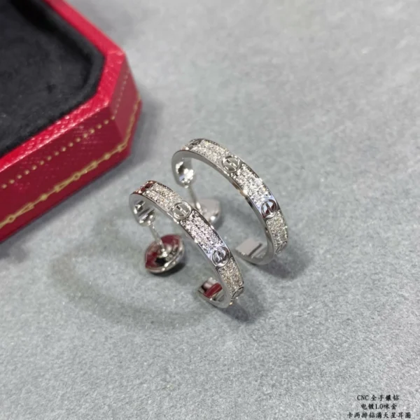 Cartier LOVE hoop earrings white gold – Modern and elegant luxury earrings by GodJewel
