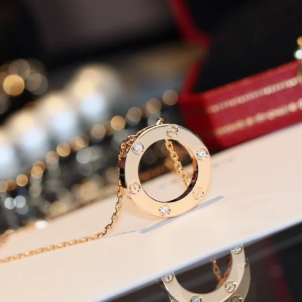 Cartier LOVE necklace with 3 diamonds – Elegant and sparkling luxury jewelry by GodJewel