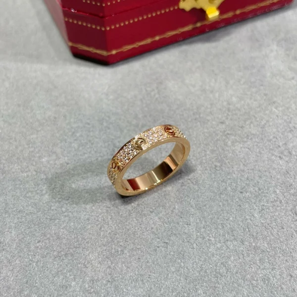 Cartier LOVE ring small model paved – Delicate diamond-studded luxury ring by GodJewel