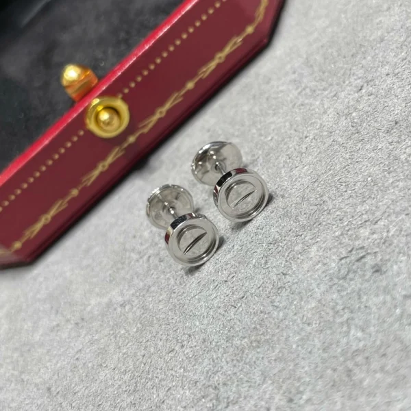Cartier LOVE stud earrings white gold – Sleek and modern designer earrings by GodJewel