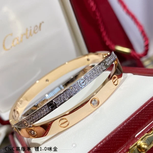 Cartier Double LOVE bracelet with pavé diamonds – Sparkling luxury jewelry by GodJewel