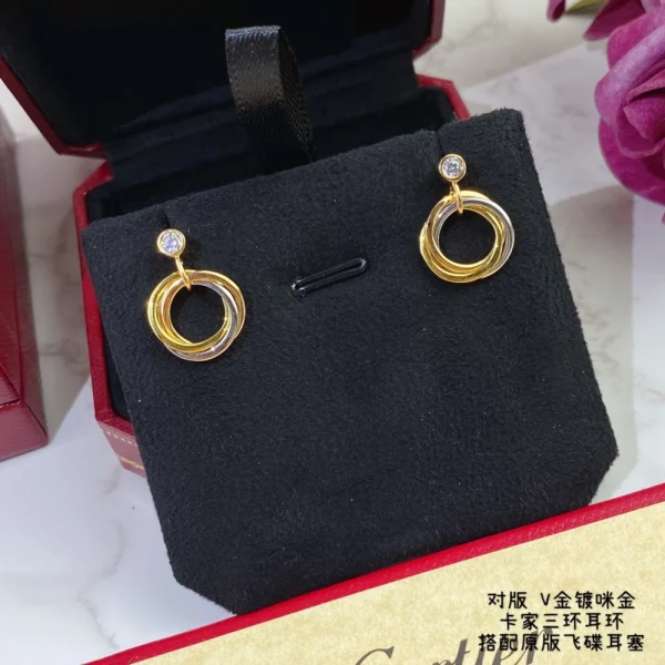Cartier Trinity Earrings Brilliant-Cut Diamonds | GodJewel