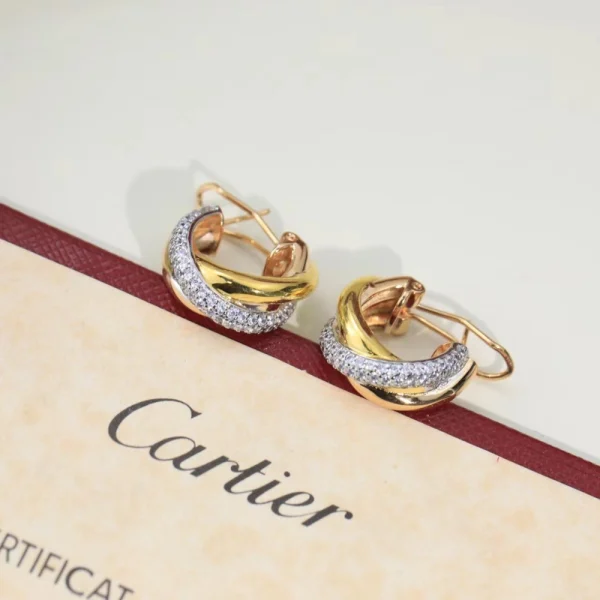 Cartier Trinity earrings classic model – Timeless triple-gold luxury earrings by GodJewel