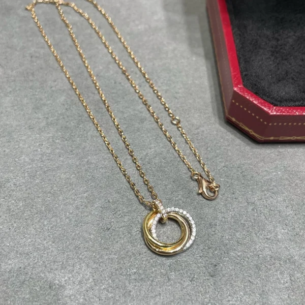 Cartier Trinity necklace small model half-paved – Refined and sparkling luxury jewelry by GodJewel