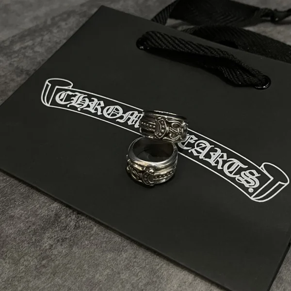 High-quality Chrome Hearts dagger ring, handcrafted silver jewelry combining edgy style with gothic elements.