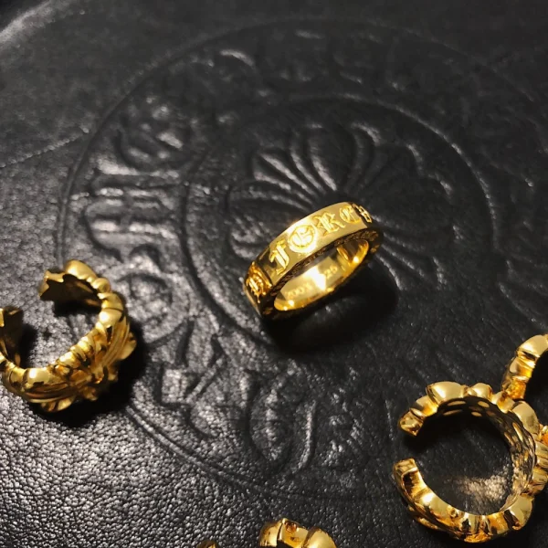 Luxury Chrome Hearts Forever ring in gold, handcrafted with iconic gothic style for everyday wear.