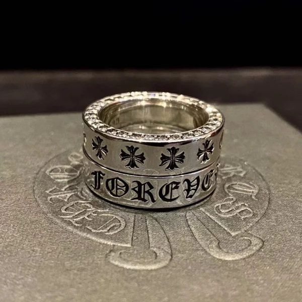 Minimalist Chrome Hearts spacer ring from the Forever collection, handcrafted in premium silver.