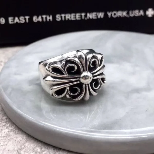 Chrome Hearts Keeper ring in sterling silver featuring bold gothic design and detailed craftsmanship.
