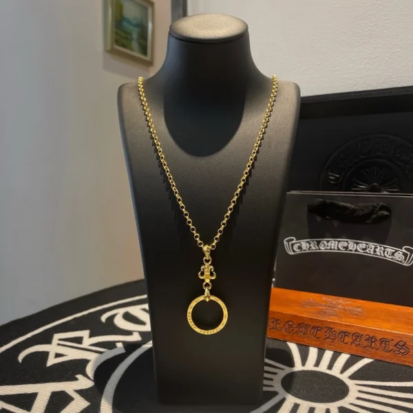 Sterling silver Chrome Hearts-inspired necklace featuring signature bold design and detailed craftsmanship.