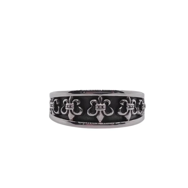 Collection of Chrome Hearts rings in sterling silver featuring iconic gothic designs and handcrafted details.