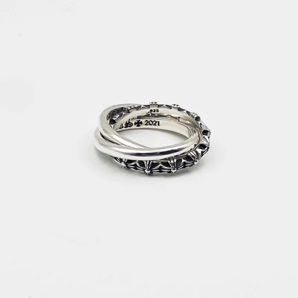Chrome Hearts silver ring featuring bold gothic design and handcrafted sterling silver finish.