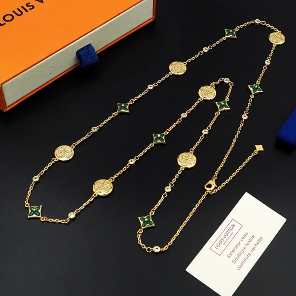 Color Blossom BB Multi-Pattern Necklace replica – Colorful LV-inspired long necklace by GodJewel