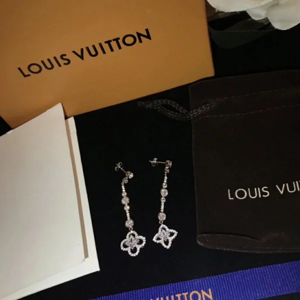 Louis Vuitton Earrings Silver replica – Sleek and elegant silver-tone LV-inspired earrings by GodJewel