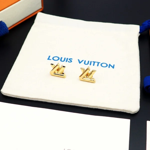 Louis Vuitton Go-14 gold earrings with quilted design – luxury statement jewelry from GodJewel
