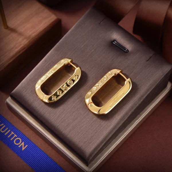Gold Rectangle Earrings – Louis Vuitton Luxury Jewerly | GodJewel