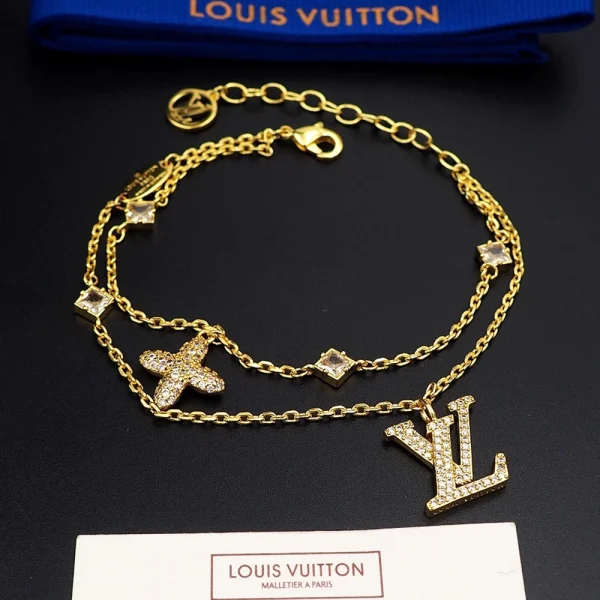 Lady LV Necklace Gold replica – Elegant gold Louis Vuitton-inspired necklace for women by GodJewel