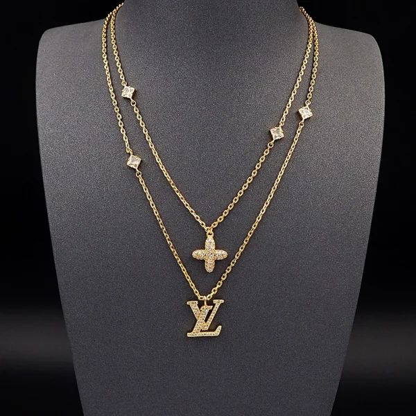 Louis Vuitton Lady LV Necklace Gold replica – Elegant gold Louis Vuitton-inspired necklace for women by GodJewel