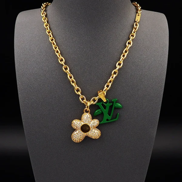 LV Blooming Pendant Necklace replica – Elegant floral pendant necklace inspired by Louis Vuitton, by GodJewel