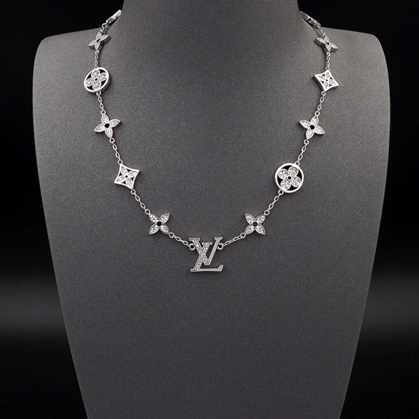 Monogram Necklace White Gold – LV Replica Jewelry | GodJewel