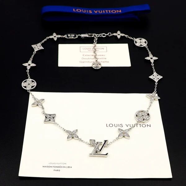 Monogram Necklace White Gold – LV Replica Jewelry | GodJewel