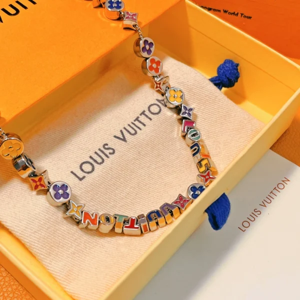 Louis Vuitton Monogram Party Necklace replica – Playful LV-inspired necklace with monogram charm details by GodJewel