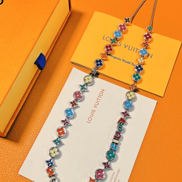 Monogram Party Necklace replica – Colorful LV-inspired statement piece by GodJewel