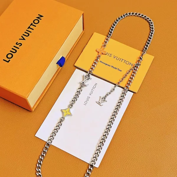 Monogram Row Necklace Orange – LV Luxury Jewelry | GodJewel