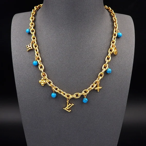 Louis Vuitton My LV Chain Pearls Necklace replica – Luxurious Louis Vuitton-inspired necklace with chain and pearl design by GodJewel