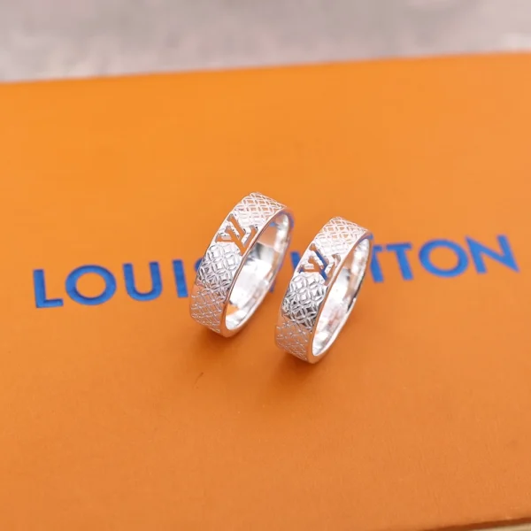 Louis Vuitton white gold rings – Sophisticated LV-inspired luxury jewelry by GodJewel