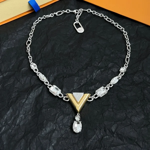 V For Vuitton Necklace replica – Iconic V-shaped Louis Vuitton-inspired necklace with a refined luxury finish by GodJewel