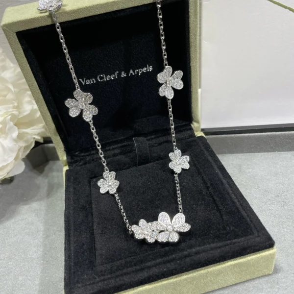 Van Cleef Frivole necklace in white gold – Sparkling floral-inspired luxury jewelry by GodJewel