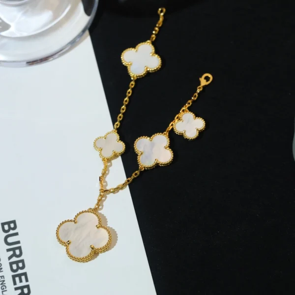 Van Cleef and Arpels Magic Alhambra bracelet – Luxurious clover-motif bracelet with mixed-size charms by GodJewel