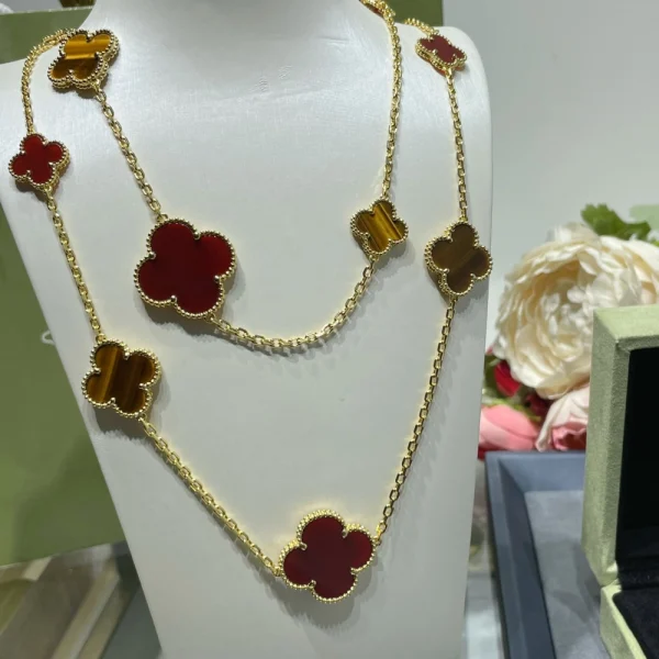 Van Cleef & Arpels Magic Alhambra long necklace – Luxurious mixed-motif clover design by GodJewel