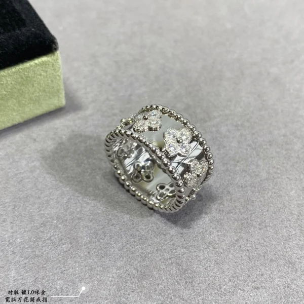 Van Cleef & Arpels Perlée clovers ring in white gold – Delicate and elegant inspired jewelry by GodJewel