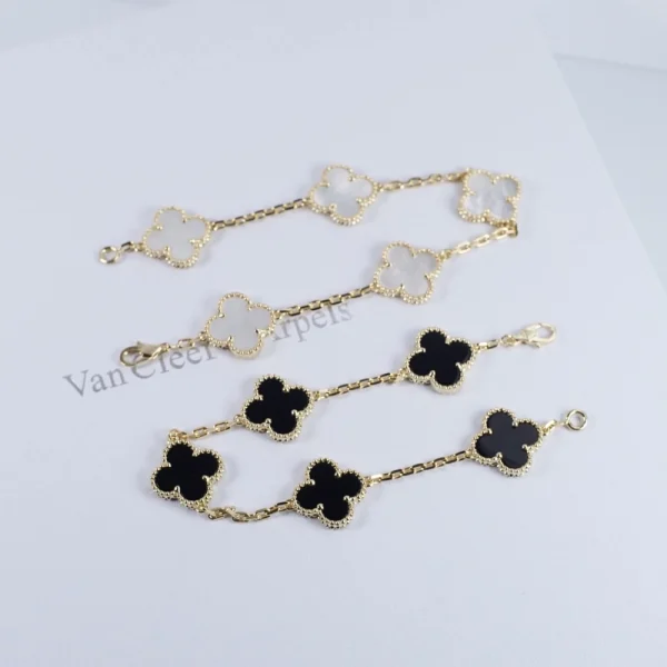 Vintage Alhambra 5-motif bracelet – Signature Van Cleef design with iconic clover charms at GodJewel