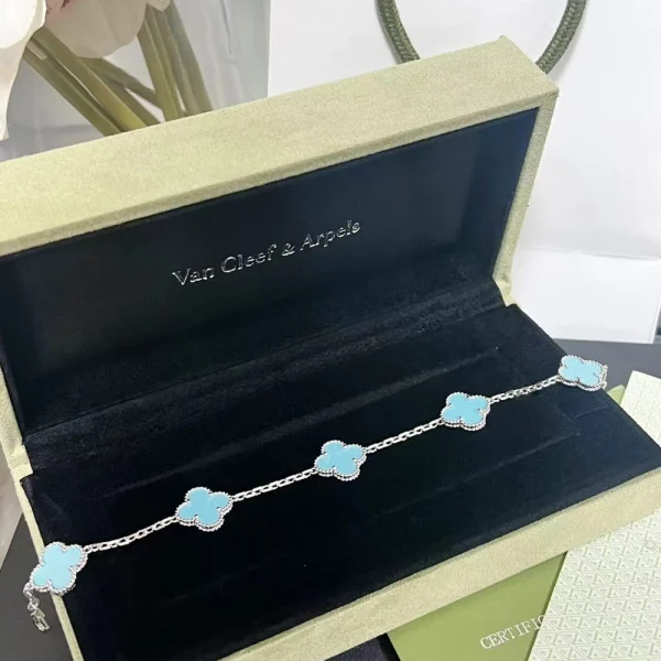 Vintage Alhambra bracelet with 5 motifs – Iconic Van Cleef & Arpels clover design, available at GodJewel