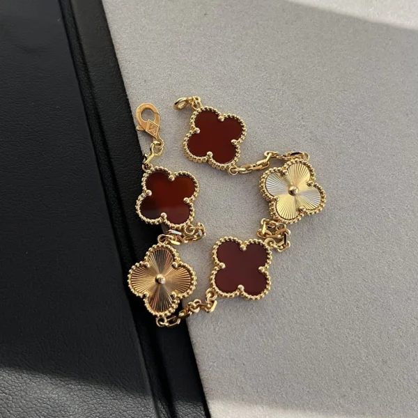 Van Cleef bracelet 5 motifs – Iconic five-charm clover luxury bracelet available at GodJewel