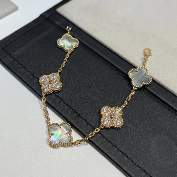 Vintage Alhambra bracelet 5 motifs – Iconic five-clover design by Van Cleef, available at GodJewel