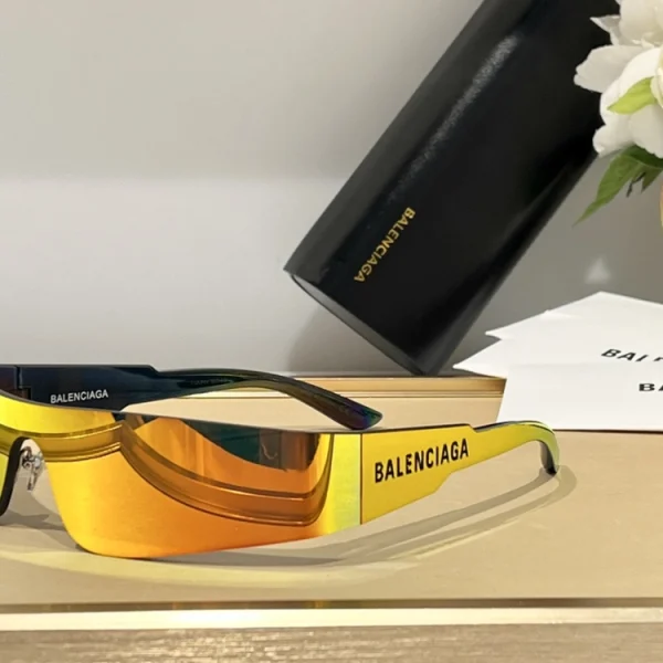 Balenciaga Mono rectangle sunglasses with solid frame and subtle logo on the temples