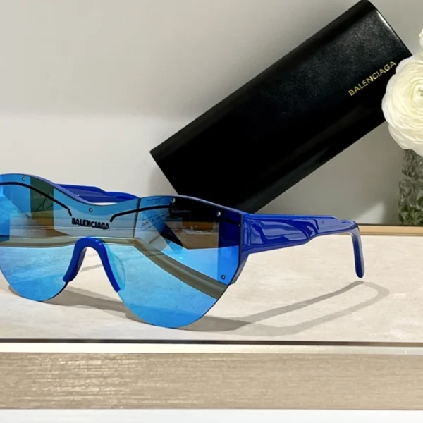 Luxury Balenciaga Ski sunglasses featuring aerodynamic cat-eye silhouette and minimalist branding